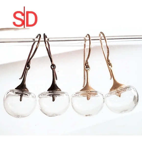 Handblown Glass Earrings - Picture 2 of 2